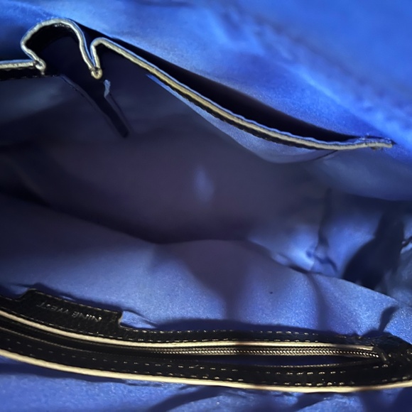 Nine West Black Pebbled Satchel Tote Bag 👜 Silver Hardware Like New NWOT - Picture 7 of 7